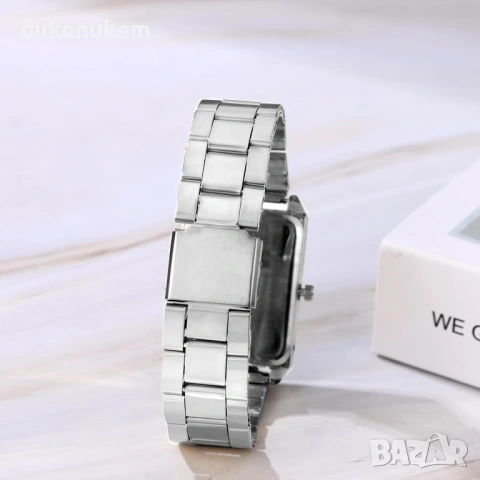 Дамски правоъгълен часовник – кварцов, с дата, снимка 3 - Дамски - 53333480