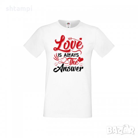 Мъжка тениска Свети Валентин Love Is Always The Answer, снимка 3 - Тениски - 35713749