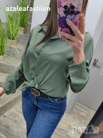 Стилна дамска риза с камъчета, снимка 4 - Ризи - 53082476