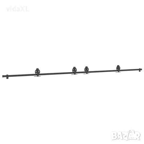 vidaXL Комплект механизъм за плъзгаща врата, 400 см, стомана, черен
