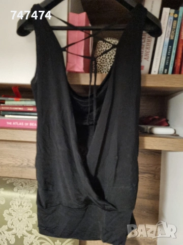 Черен топ с гръцко деколте, ХЛ/2ХЛ, снимка 3 - Корсети, бюстиета, топове - 53720961