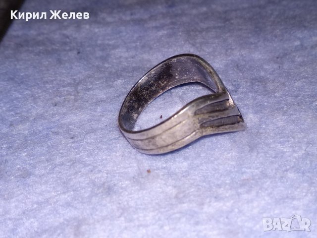СТИЛЕН СРЕБЪРЕН ВИНТИДЖ АРТ МОДЕЛ ПРЪСТЕН СРЕБРО 925 МАЙСТОРСКА СТАРА ИЗРАБОТКА 60881, снимка 9 - Пръстени - 40499496