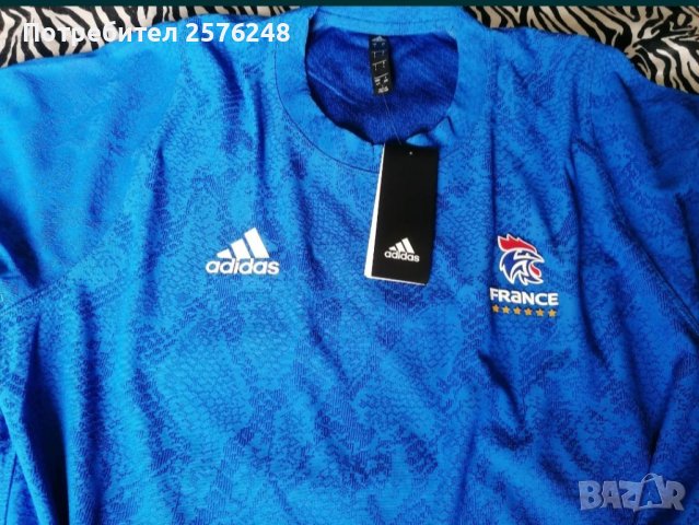 Фланелка adidas (нова) -France S-M, снимка 2 - Тениски - 40492394