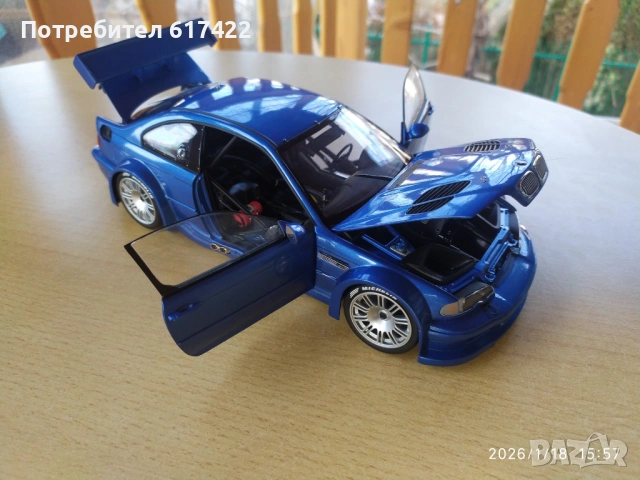 1:18 Метален модел на BMW M3 GTR Street Version Е46 - Minichamps, снимка 9 - Колекции - 53142521
