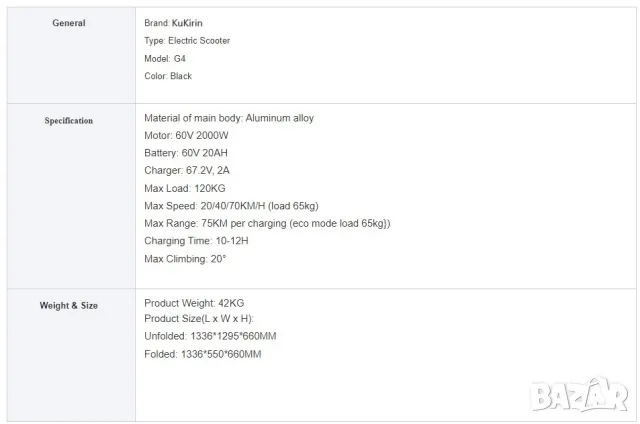Електрически скутер/тротинетка KuKirin G4 2000W 20AH, снимка 10 - Други спортове - 41913394