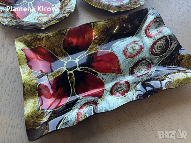 Комплект чинийки + плато за сервиране, снимка 4 - Сервизи - 56359821