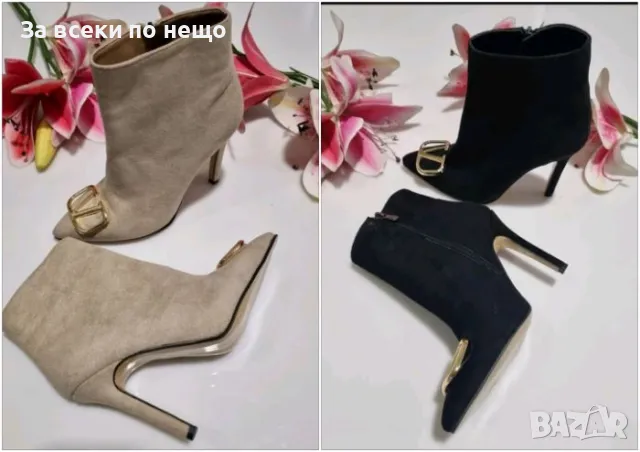Дамски велурени боти на ток Valentino