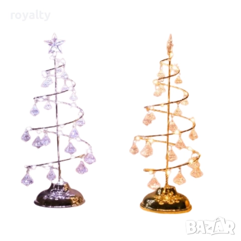 Акумулаторна нощна лампа LED нощна лампа коледна елха с ефект от диаманти, снимка 2 - Декорация за дома - 52121842