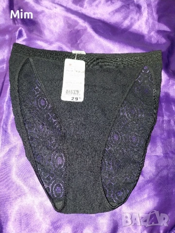 М/L Черна ,дантелена, еластична бикина , снимка 2 - Бельо - 50556352