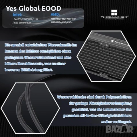 Thermalright Frozen Notte 360 ARGB CPU охлаждане, снимка 3 - Други - 53439967