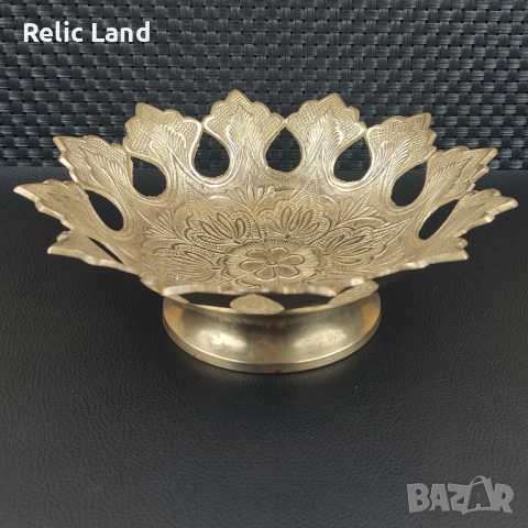 Месингова фруктиера / бонбониера, снимка 4 - Антикварни и старинни предмети - 44559017