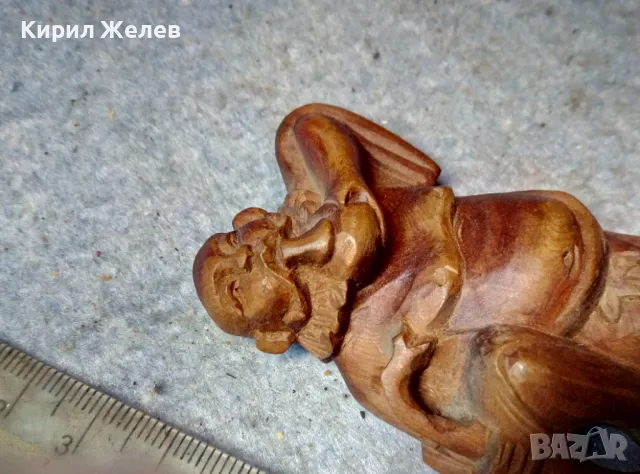 Стара АФРИКАНСКА ДЪРВЕНА ФИГУРКА СТАТУЕТКА от ПЪСТЪР АБАНОС Ръчна МАЙСТОРСКА РАБОТА ДЪРВОРЕЗБА 47613, снимка 8 - Колекции - 47685705