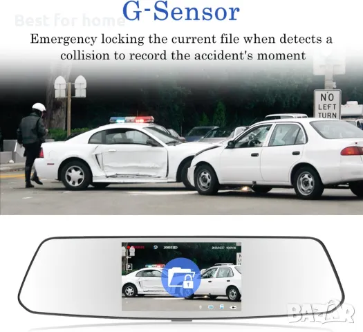 CHORTAU Dash Cam 4,8 инча със сензорен екран в огледало, снимка 5 - Аксесоари и консумативи - 48460656