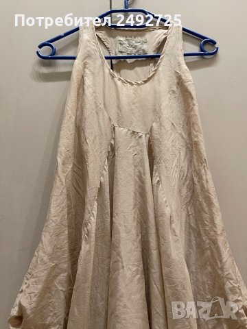 Рокля, туника, пудра, нюд,коприна, снимка 1