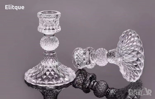 Малък стъклен свещник 