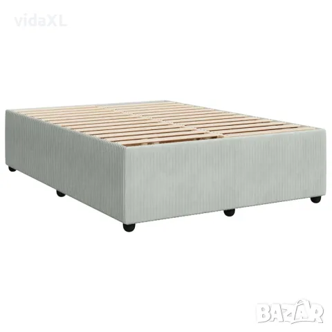 vidaXL Рамка за легло без матрак, светлосива, 160x200 см, кадифе, снимка 3 - Спални и легла - 56146950