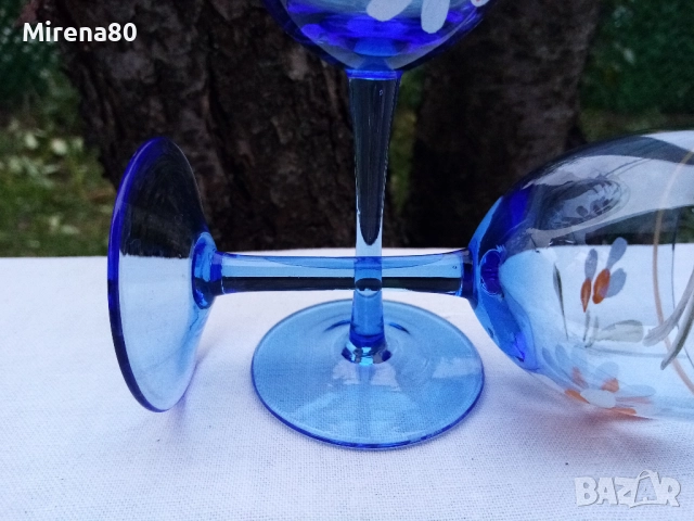 Сервиз за ракия - синьо стъкло, снимка 7 - Сервизи - 52172305