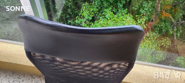 Oблегалка за стол – черна мрежа и еко кожа, снимка 12 - Столове - 42204682