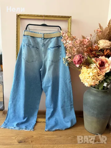 ZARA Дамски стилни широки дънки, снимка 5 - Дънки - 55993768