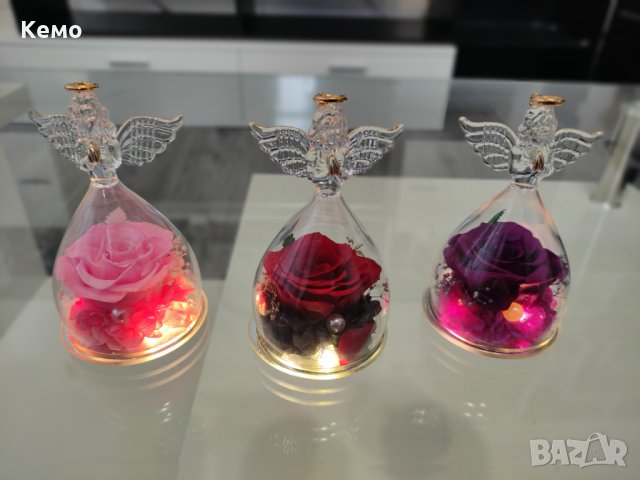 Ангелска стъкленица с вечна роза, снимка 14 - Други - 39631329