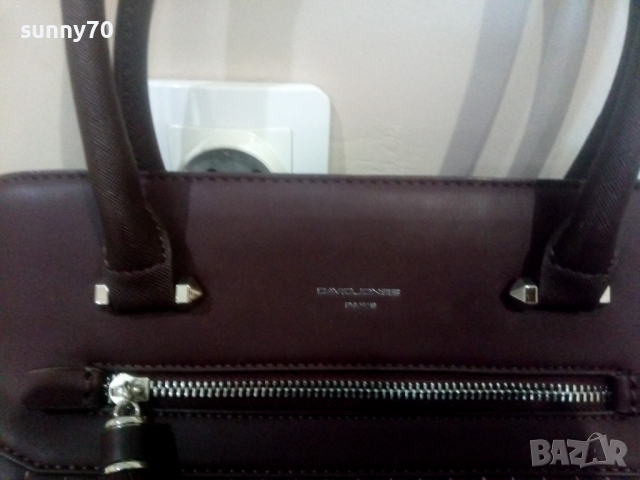 Чанта цвят патладжан, David Jones, снимка 3 - Чанти - 36133366