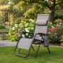 Сгъваем градински шезлонг със стойка, джоб и възглавница - мобилна зона за комфорт, снимка 1