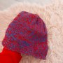 Шапка за есен/зима в синьо и цикламено- 5,00лв., снимка 2