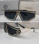 Versace 2023 дамски мъжки слънчеви очила маска черни кафяви прочрачни, снимка 1 - Слънчеви и диоптрични очила - 39842328