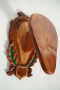 Поставка, ловен трофей на муфлон, череп с рога, дърворезба, снимка 1 - Декорация за дома - 24090876