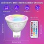 Нови 2 броя 3W RGB LED Крушка GU5.3 с Дистанционно и Топла Бяла Светлина, снимка 4