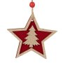 5 броя Дървени коледни звезди с елха, 8.5см, снимка 2