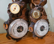 2 броя барометри от дърво и смола с декорация от планинска дива коза, снимка 10