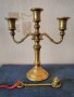 Свещници стара барокова бронзова изработка и две гасила на свещи, снимка 3