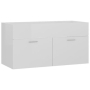 vidaXL Долен шкаф за мивка, бял гланц, 90x38,5x46 см, ПДЧ(SKU:804671