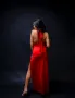 Дълга червена дамска рокля , снимка 4