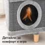 Катерушка за котки 3 в 1 - меко легло, играчка и драскалка, снимка 3