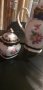 Красив баварски порцеланов чайник, захарница и латиера, снимка 1