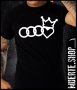 Черна тениска с щампа LOVE AUDI, снимка 1 - Тениски - 41168925