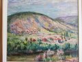 Иван ХАЛАЧЕВ 1902-1974 голям красив пейзаж с маслени бои, снимка 2