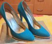 Сини дамски обувки на ток, снимка 1 - Дамски обувки на ток - 41364439