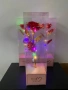ВИСОКА 40СМ!Златна роза Golden Rose 24k Rainbow, LED Лента, Светеща, Кутия, снимка 5