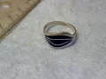 ЕЛЕГАНТЕН ЕМАЙЛИРАН СРЕБЪРЕН ВИНТИДЖ АРТ ПРЪСТЕН СРЕБРО 925 ПРОБА РЪЧНА РАБОТА 48262, снимка 3