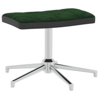 Релаксиращ стол с табуретка, тъмнозелен, кадифе и PVC, снимка 8 - Столове - 40308630