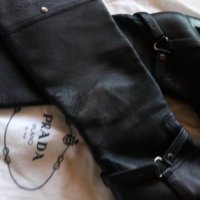 Ботуши Prada, размер 38.5, черни, 100% естествена кожа, снимка 1 - Дамски ботуши - 42090728