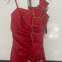 Нова дълга червена рокля размер S/M, снимка 2 - Рокли - 40874866