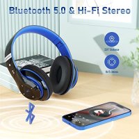 Нови сгъваеми безжични слушалки с микрофон меки наушници 40 часа работа, снимка 4 - Bluetooth слушалки - 40673121