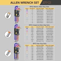 Нов Комплект шестостенни ключове 27бр. / шестостенни с цветно  кодиране с Т образна дръжка 1.5mm-10m, снимка 8 - Други инструменти - 41305874