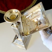 Посребрен свещник,Овен,барок. , снимка 10 - Антикварни и старинни предмети - 38839112