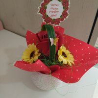 Кашпи-букети, снимка 3 - Изкуствени цветя - 42140380