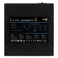 Захранване за настолен компютър AeroCool Lux 650W 80Plus 230V Bronze ATX, снимка 2 - Захранвания и кутии - 35822926